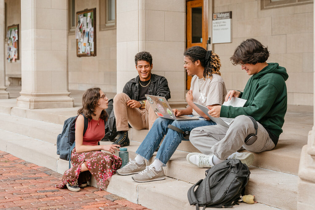students out in the quad