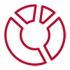 red icon of a pie chart