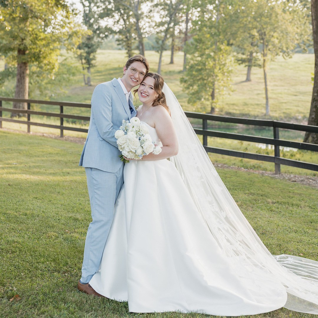 Thomas and Chloe on their wedding day