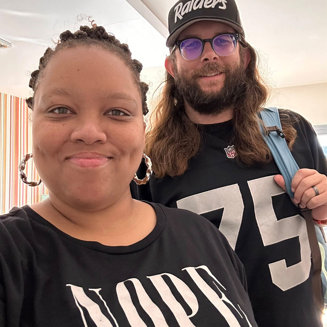 A recent selfie of Jessica and James