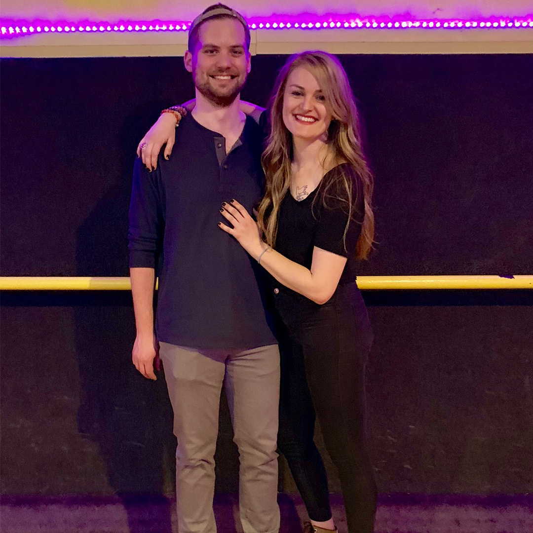 The first picture Lacey and Erich took as a couple in 2019