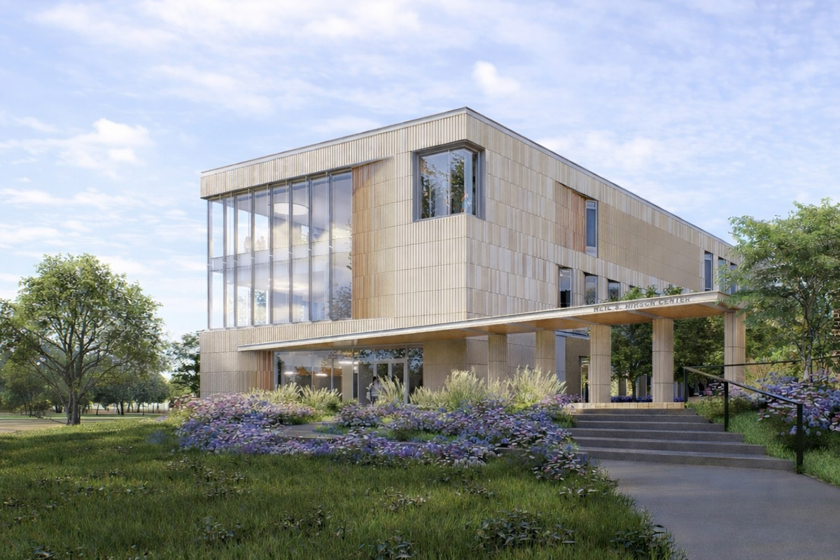Rendering of the front of Neil S. Hirsch Center exterior