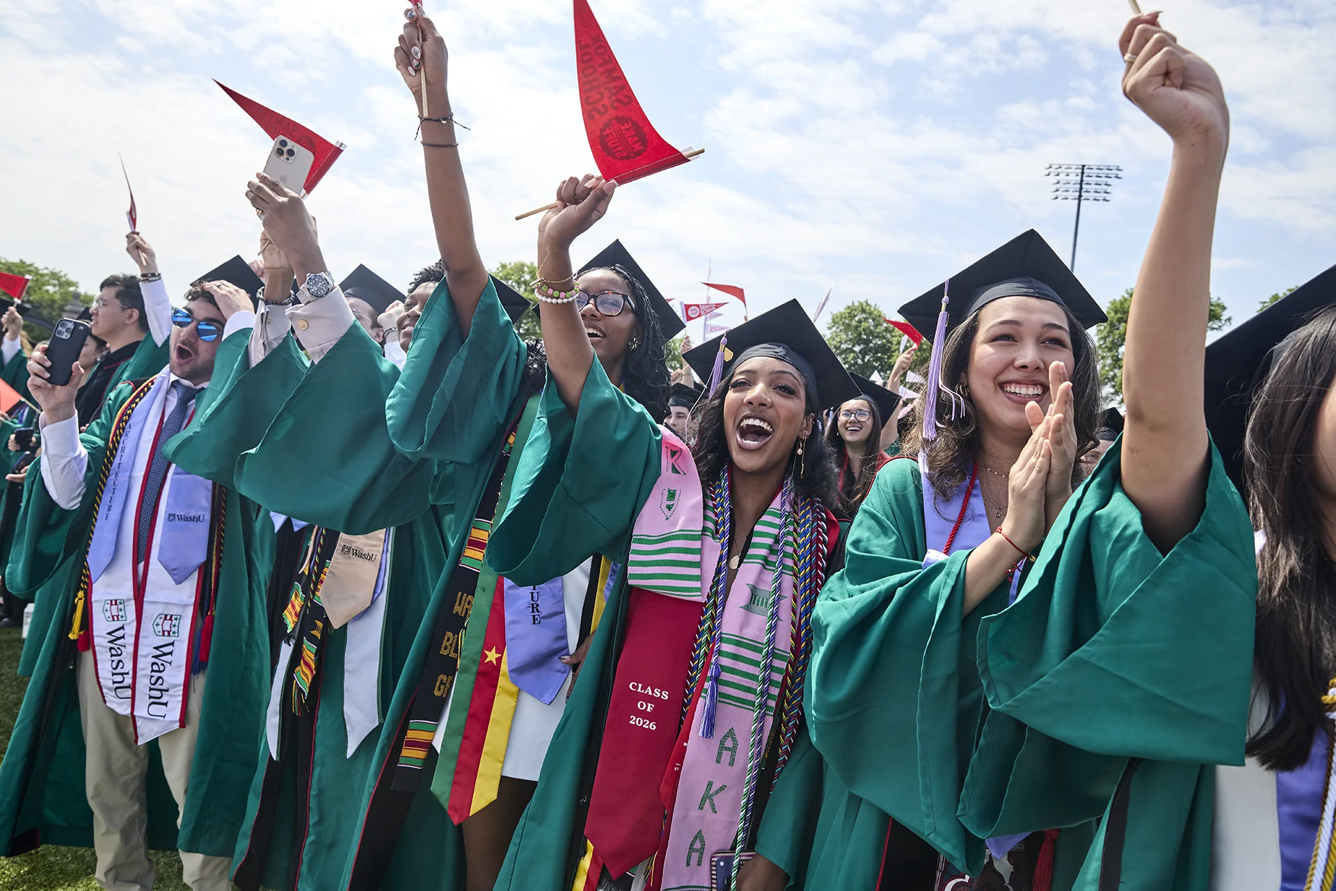 graduates celebrate at commencement