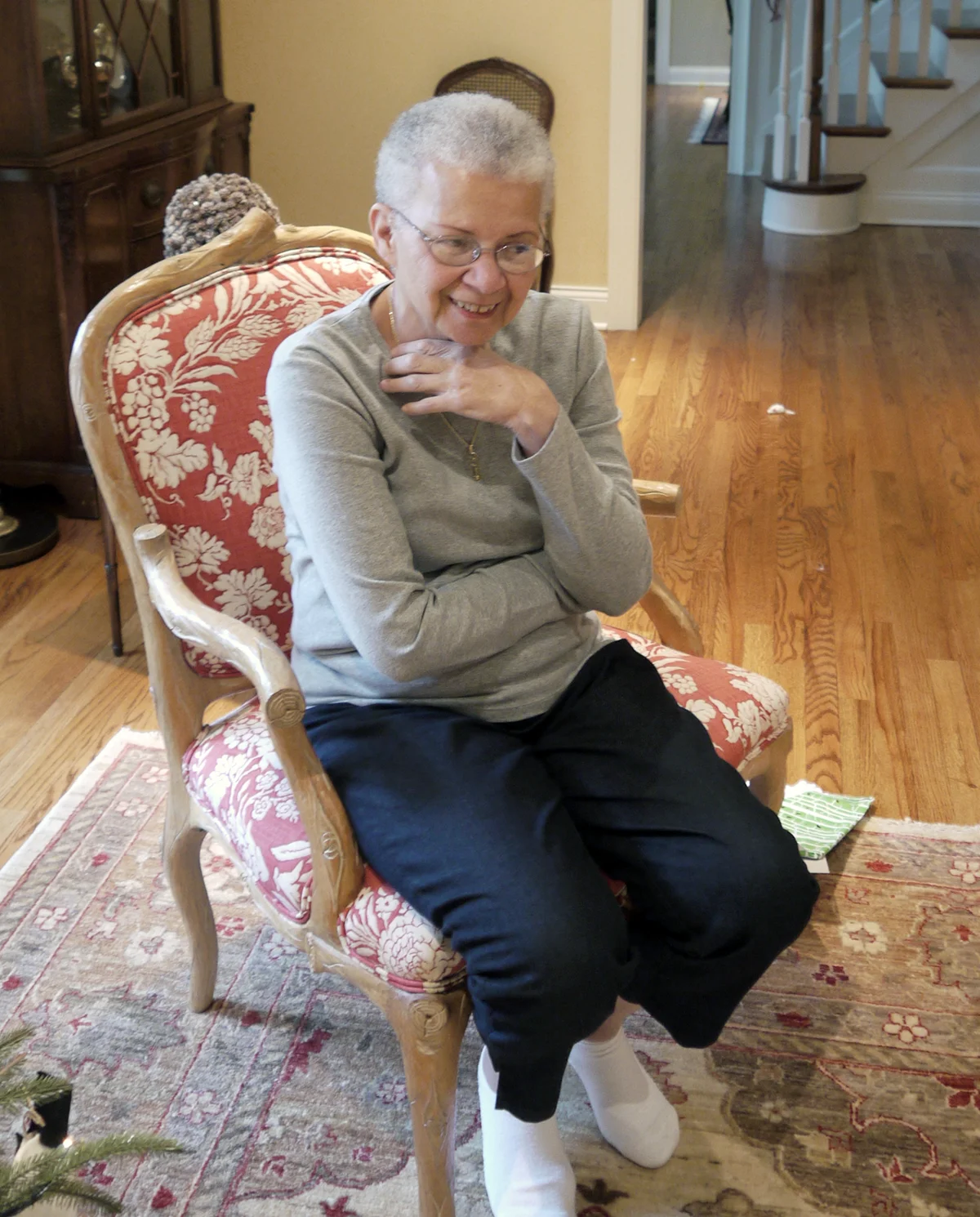 Mim Van Buren sitting in a chair