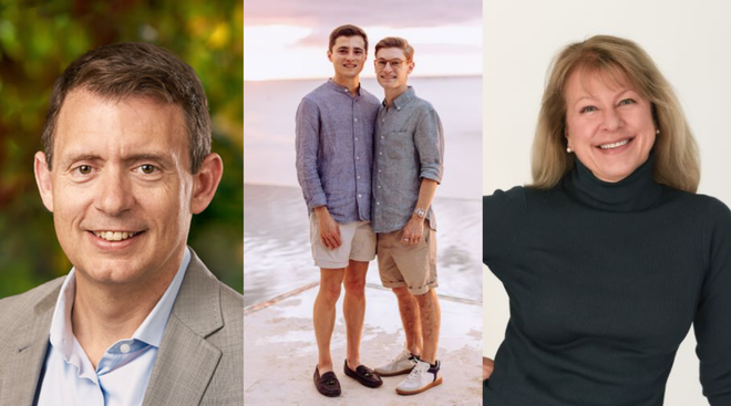 Aron Knickerbocker, AB ’09; Jack Lamarre, AB ’21, and Nate Turk, BSBA ’19; and Carol Hamilton named Bay Area Alumni Award winners 